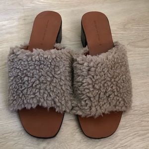Zara faux shearling mules